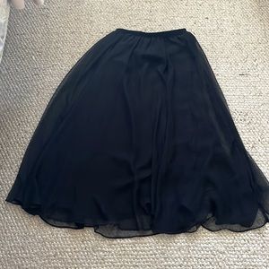Vintage Black Skirt Sheer Flowing Flirty Skirt Black Lining Size 6 by Stenay